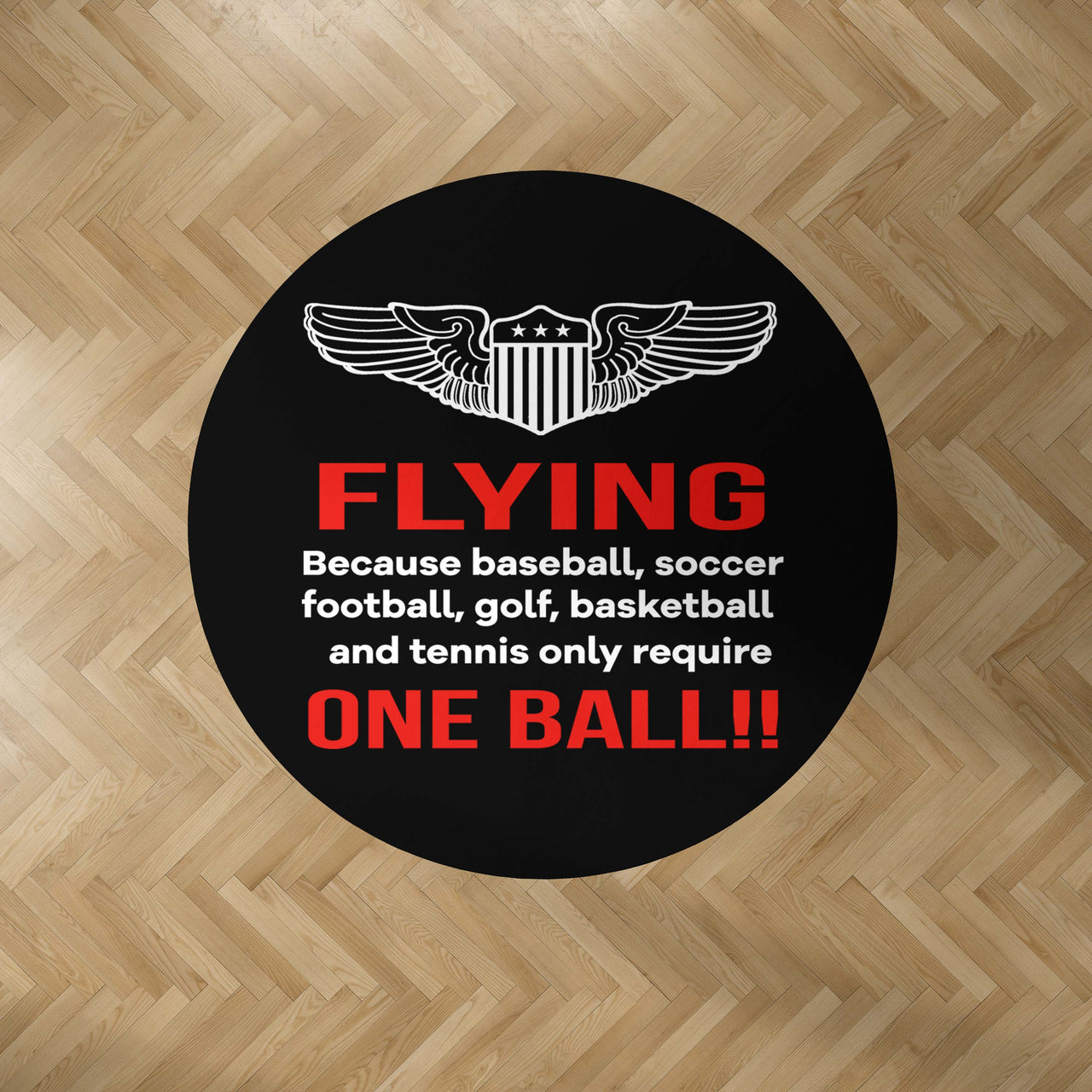 Flying One Ball Designed Carpet & Floor Mats (Round)