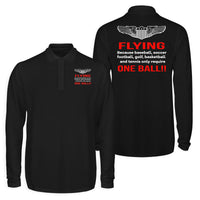 Thumbnail for Flying One Ball Designed Long Sleeve Polo T-Shirts (Double-Side)
