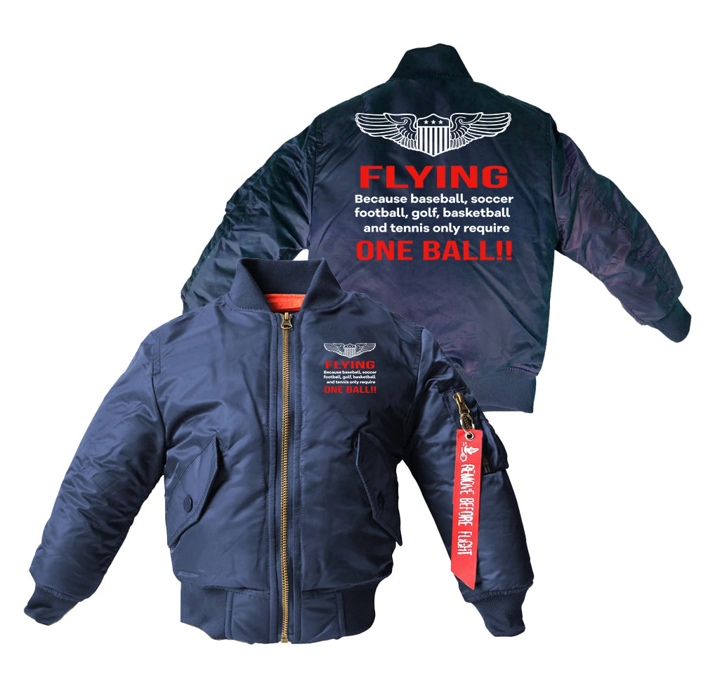 Flying One Ball Designed Children Bomber Jackets