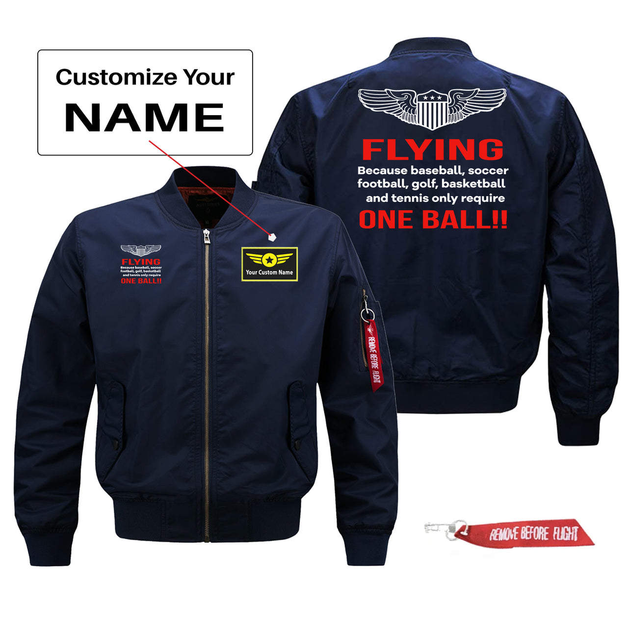 Flying One Ball Designed Pilot Jackets (Customizable)