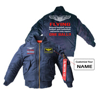 Thumbnail for Flying One Ball Designed Children Bomber Jackets