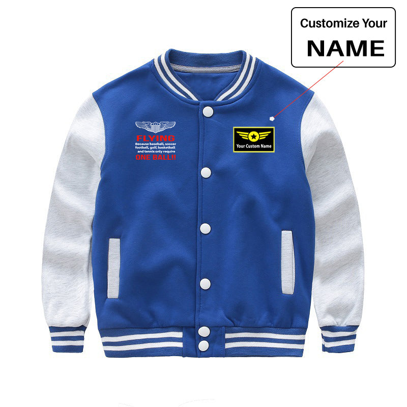 Flying One Ball Designed "CHILDREN" Baseball Jackets