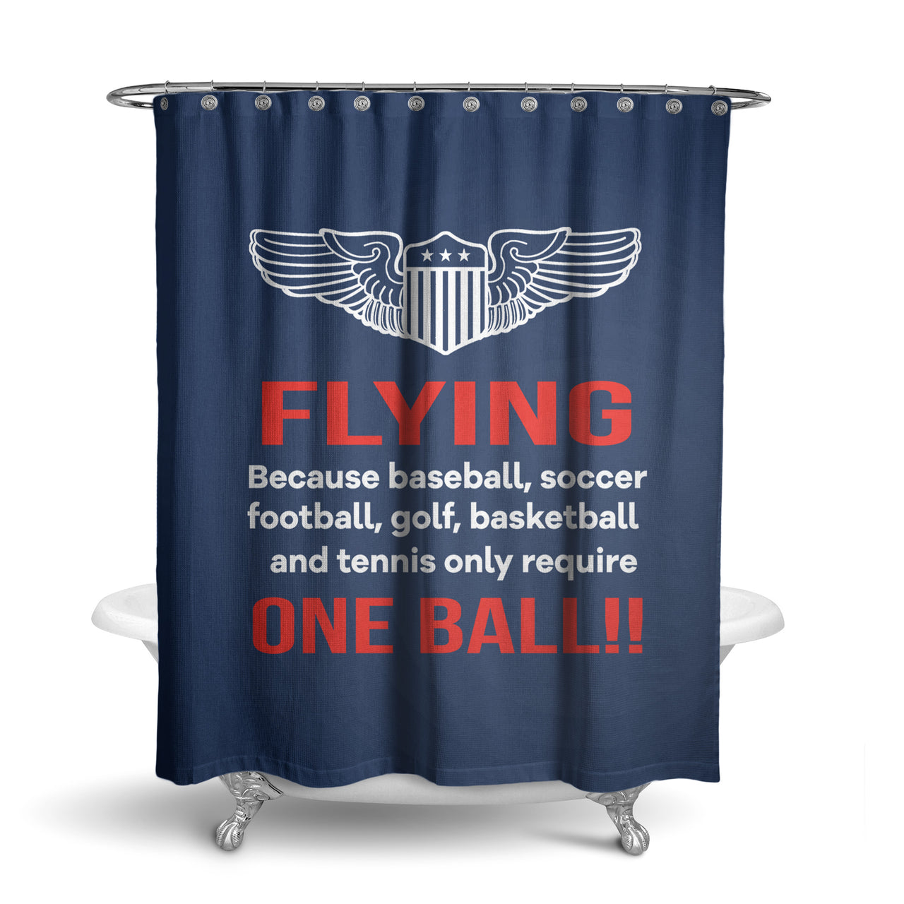 Flying One Ball Designed Shower Curtains