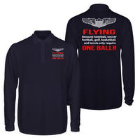 Thumbnail for Flying One Ball Designed Long Sleeve Polo T-Shirts (Double-Side)
