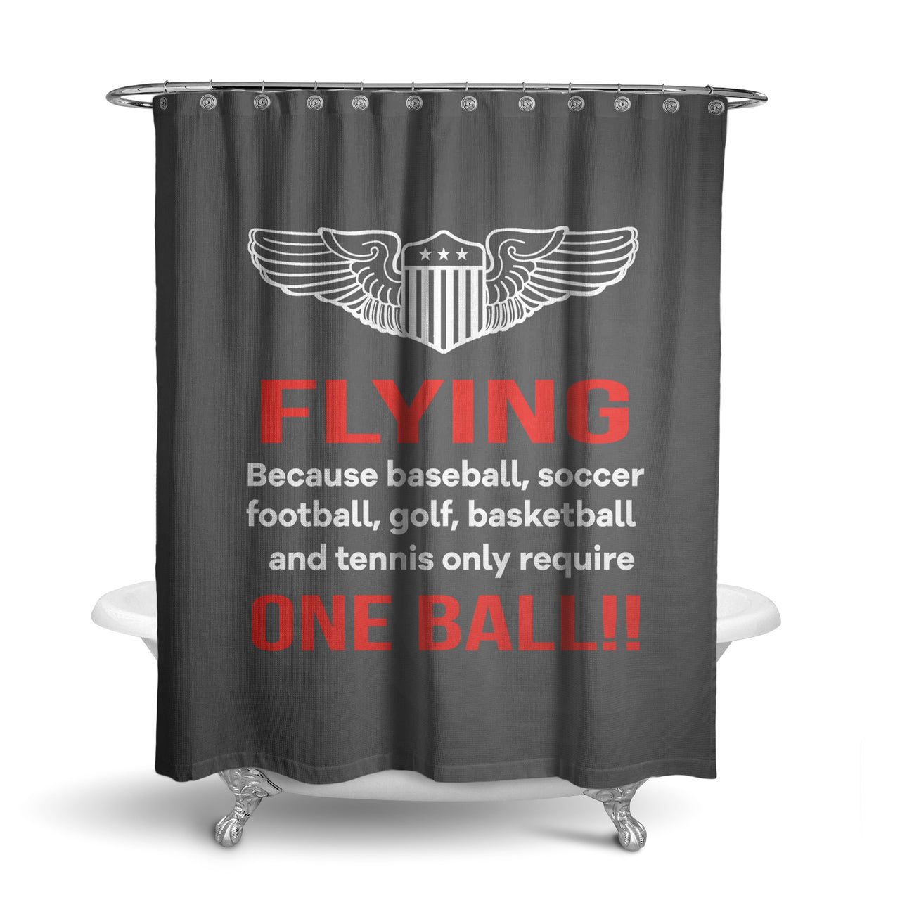 Flying One Ball Designed Shower Curtains