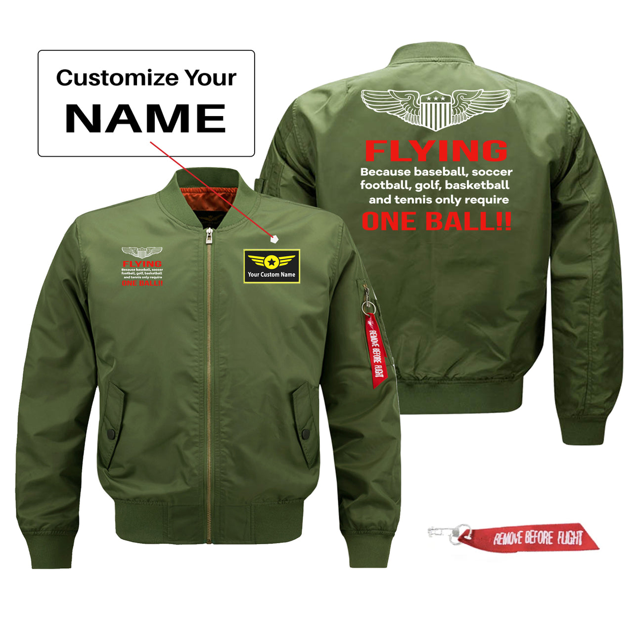 Flying One Ball Designed Pilot Jackets (Customizable)