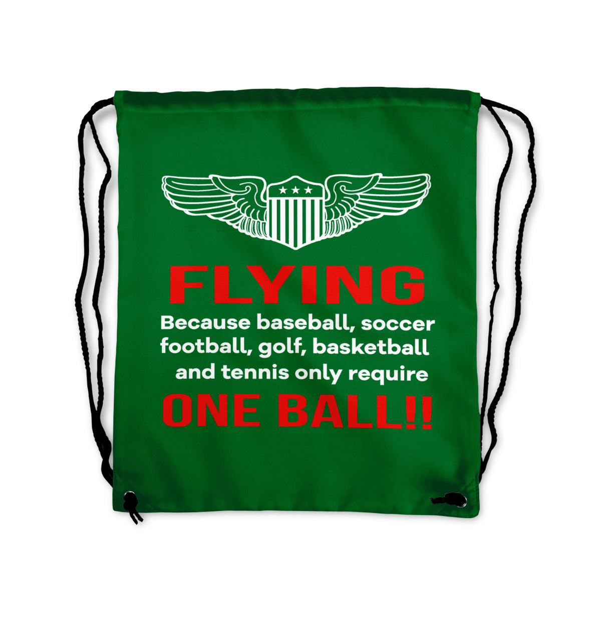 Flying One Ball Designed Drawstring Bags