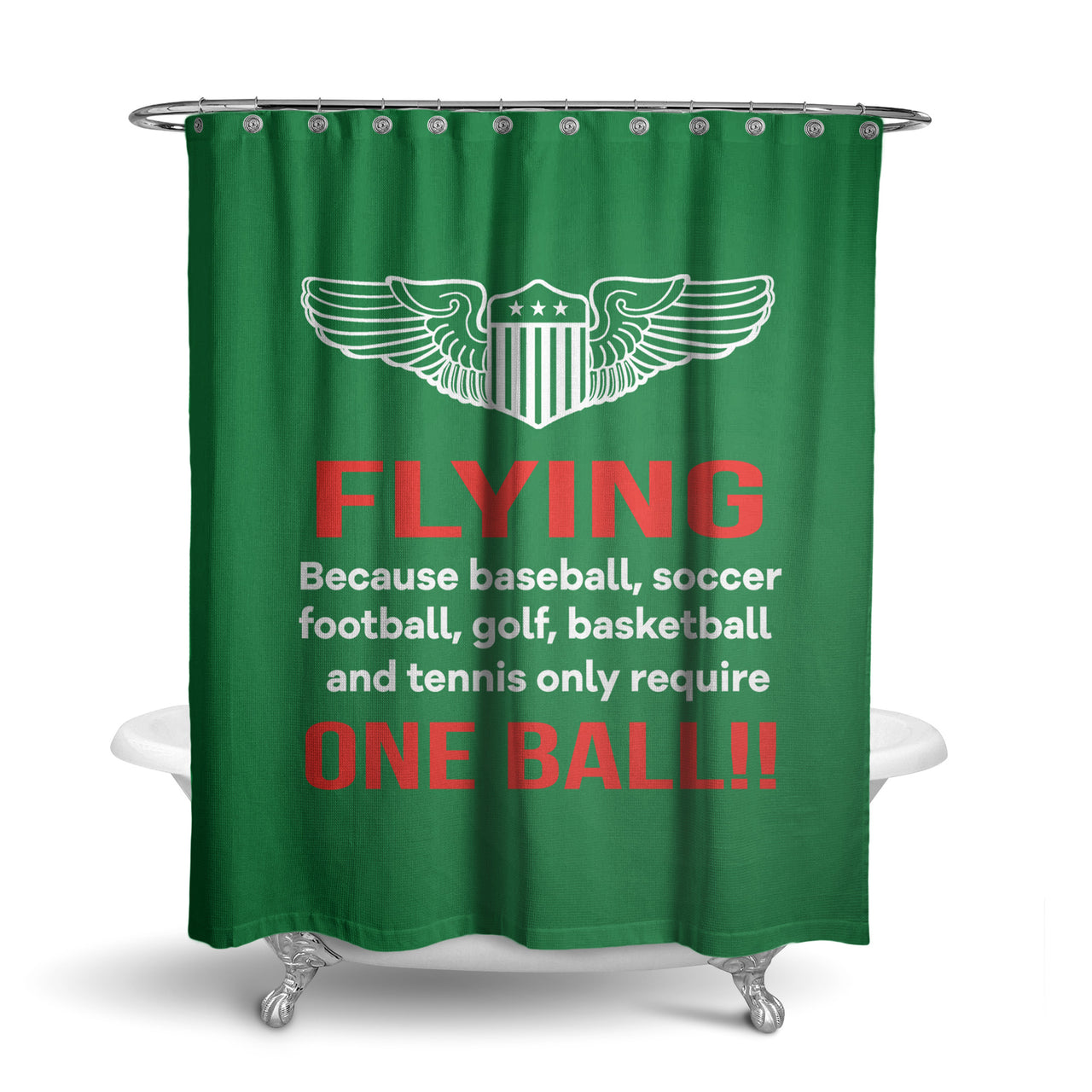 Flying One Ball Designed Shower Curtains