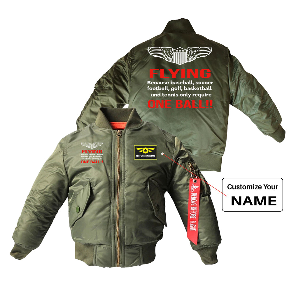 Flying One Ball Designed Children Bomber Jackets