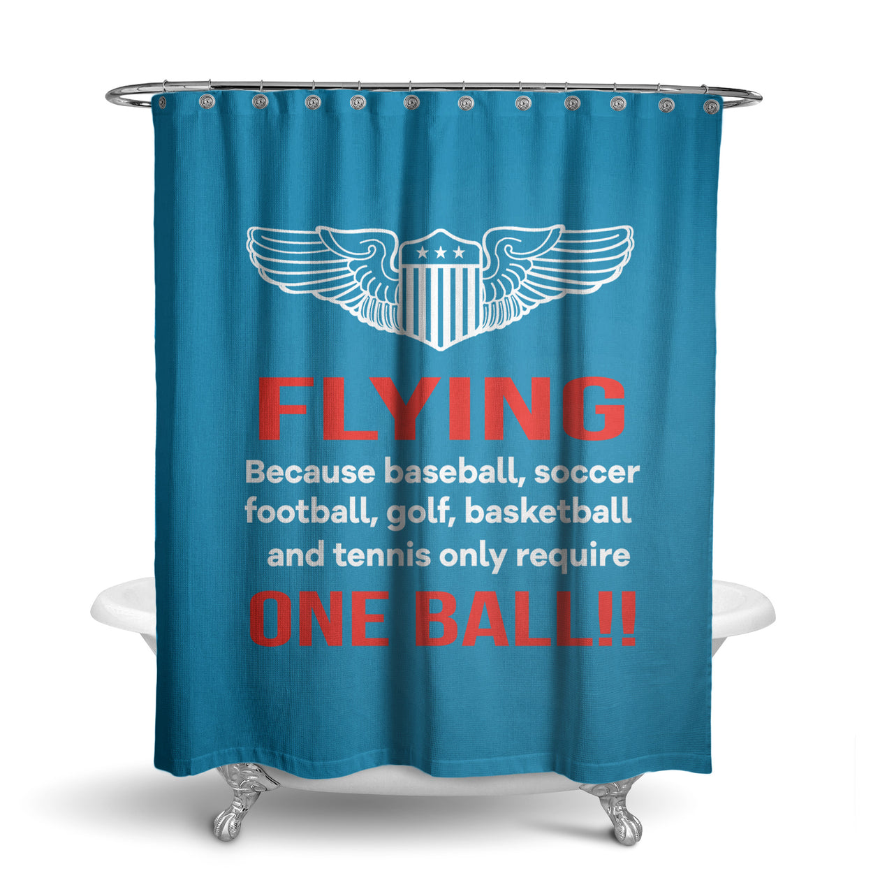 Flying One Ball Designed Shower Curtains