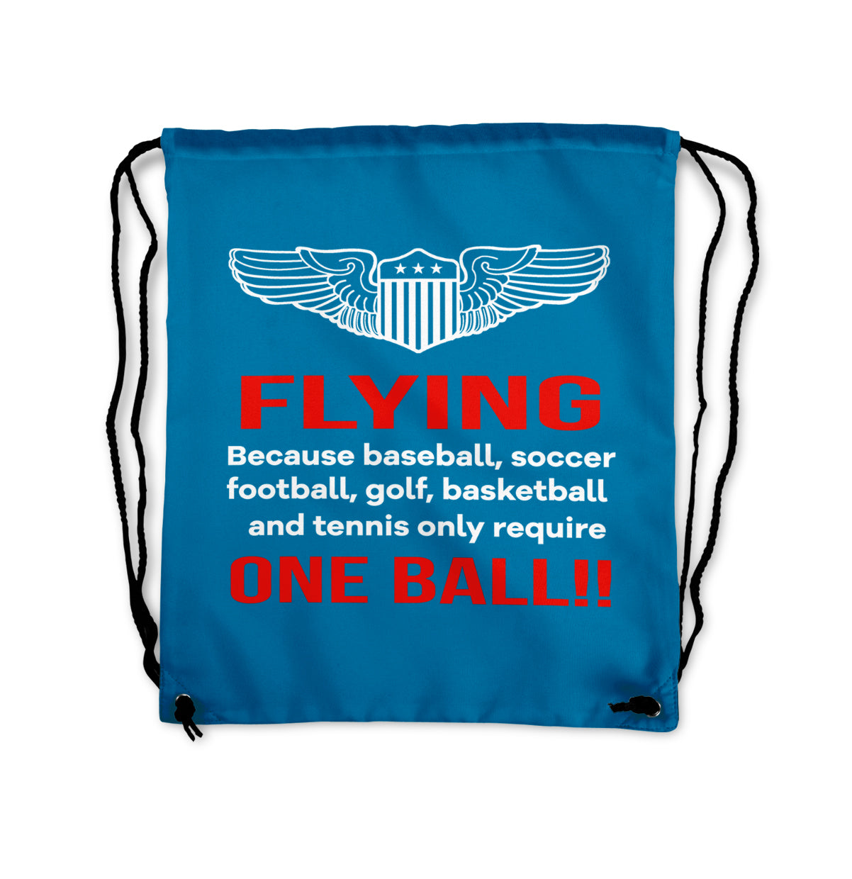 Flying One Ball Designed Drawstring Bags