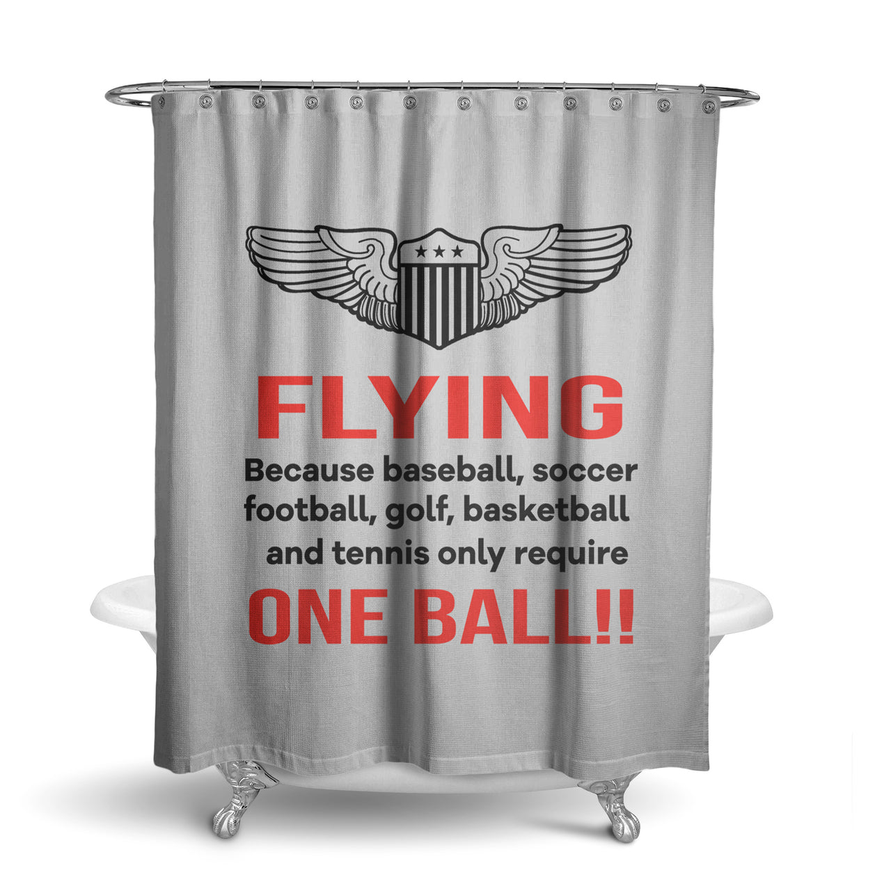 Flying One Ball Designed Shower Curtains
