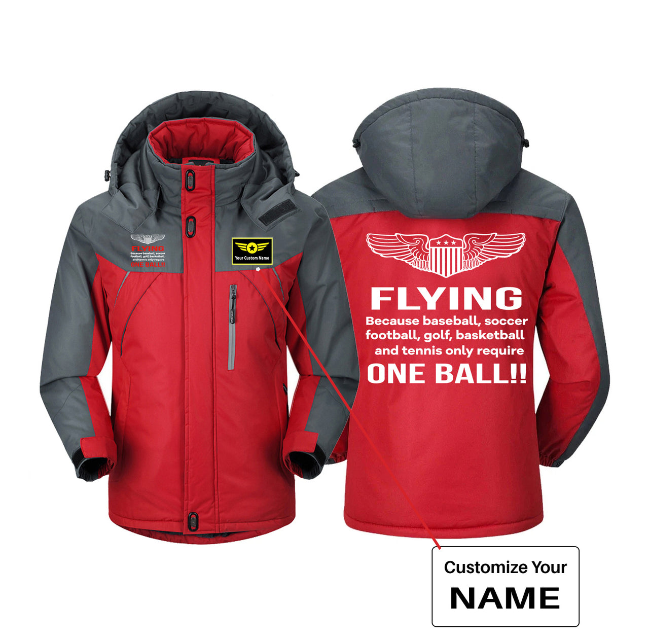 Flying One Ball Designed Thick Winter Jackets