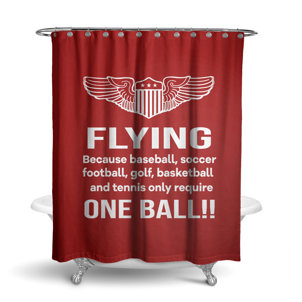 Flying One Ball Designed Shower Curtains