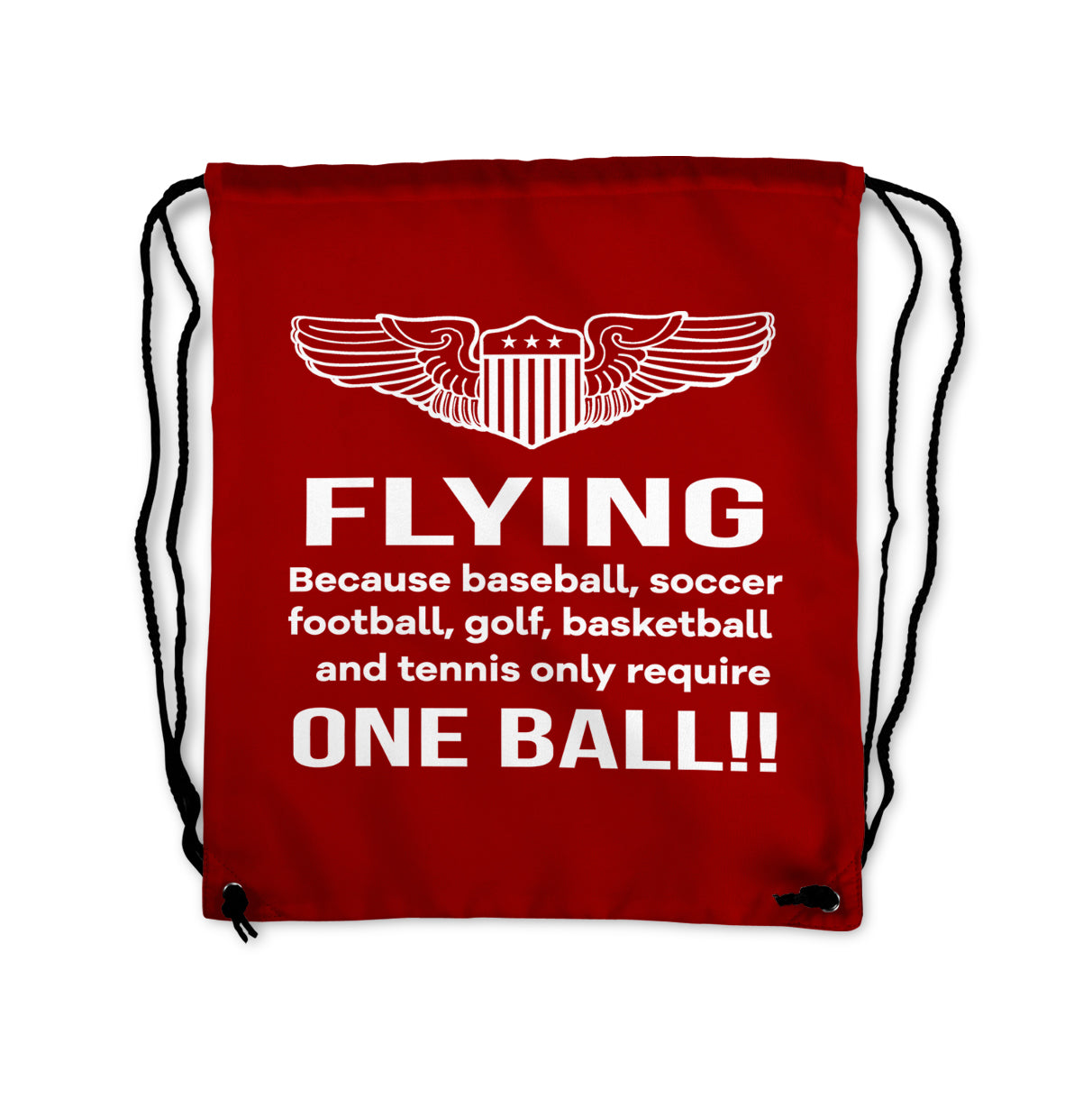 Flying One Ball Designed Drawstring Bags