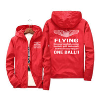 Thumbnail for Flying One Ball Designed Windbreaker Jackets