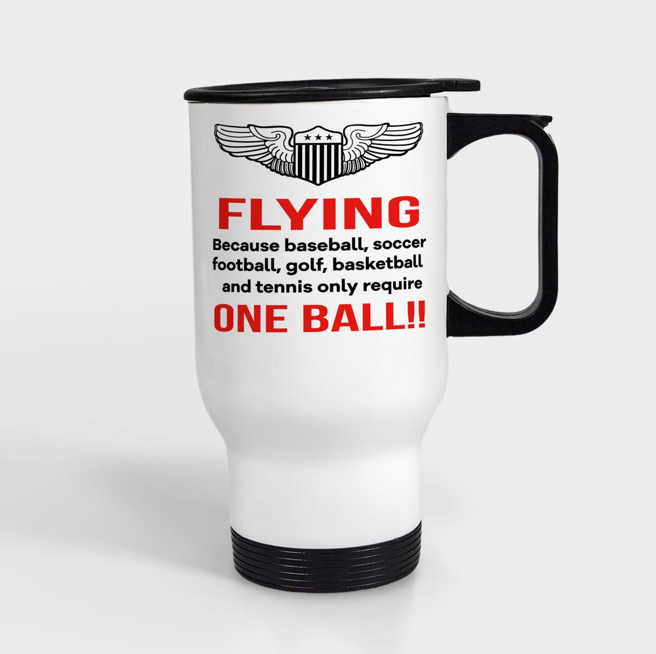 Flying One Ball Designed Travel Mugs (With Holder)