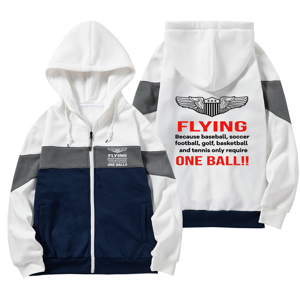 Flying One Ball Designed Colourful Zipped Hoodies