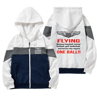 Thumbnail for Flying One Ball Designed Colourful Zipped Hoodies