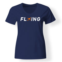 Thumbnail for Flying Designed V-Neck T-Shirts