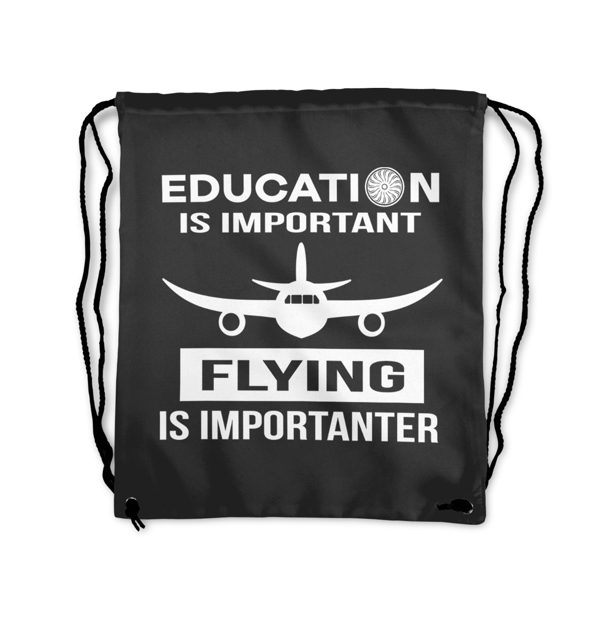 Flying is Importanter Designed Drawstring Bags