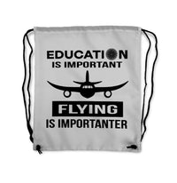 Thumbnail for Flying is Importanter Designed Drawstring Bags