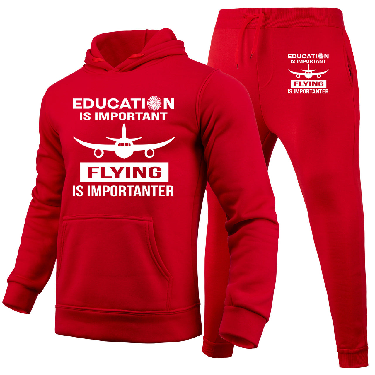 Flying is Importanter Designed Hoodies & Sweatpants Set