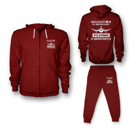 Thumbnail for Flying is Importanter Designed Zipped Hoodies & Sweatpants Set