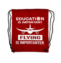 Thumbnail for Flying is Importanter Designed Drawstring Bags