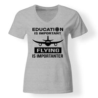 Thumbnail for Flying is Importanter Designed V-Neck T-Shirts