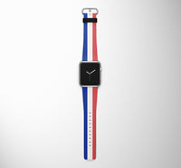 Thumbnail for France Flag Designed Leather Apple Watch Straps