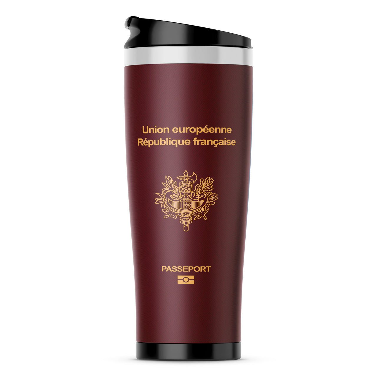 French Passport Designed Stainless Steel Travel Mugs