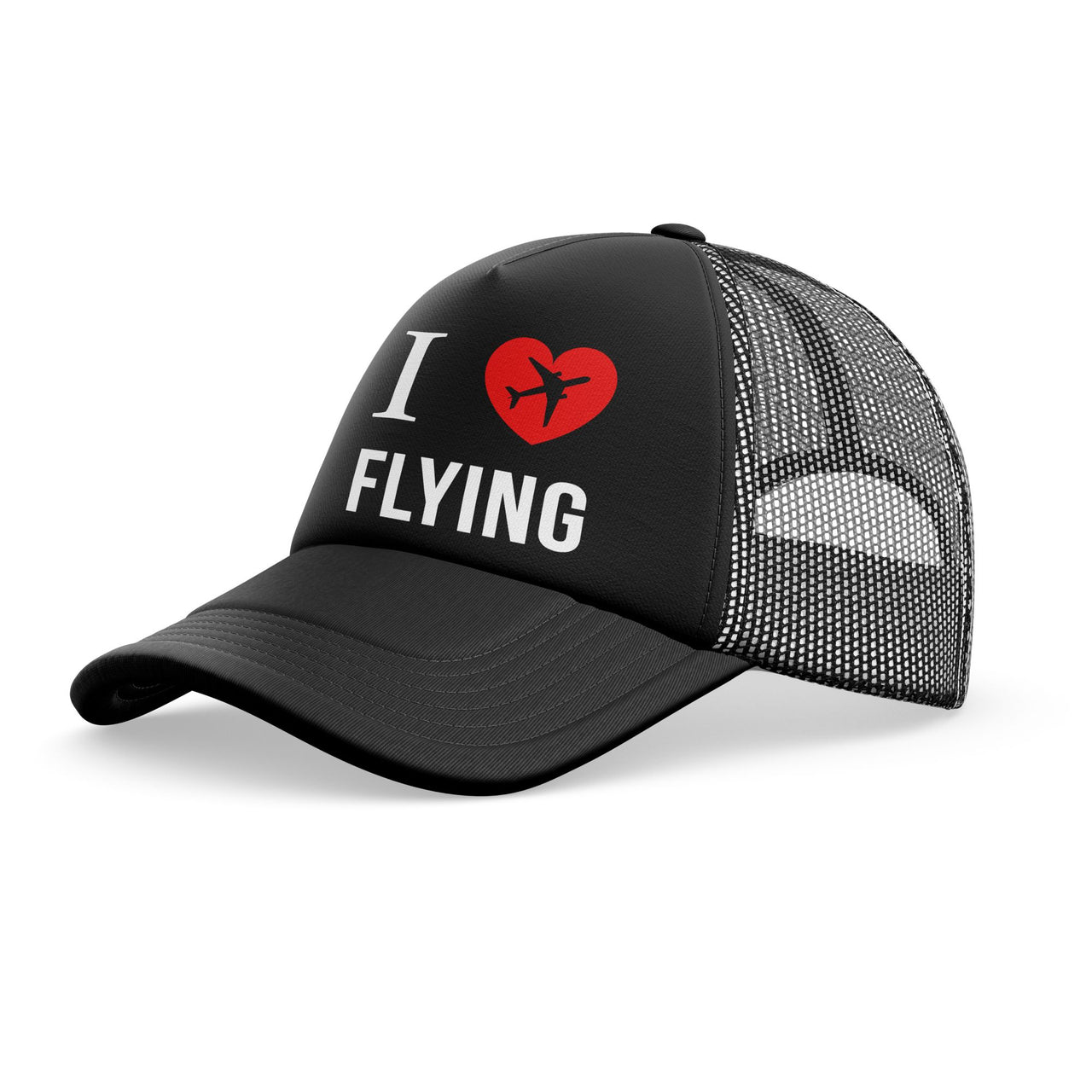 I Love Flying Designed Trucker Caps & Hats