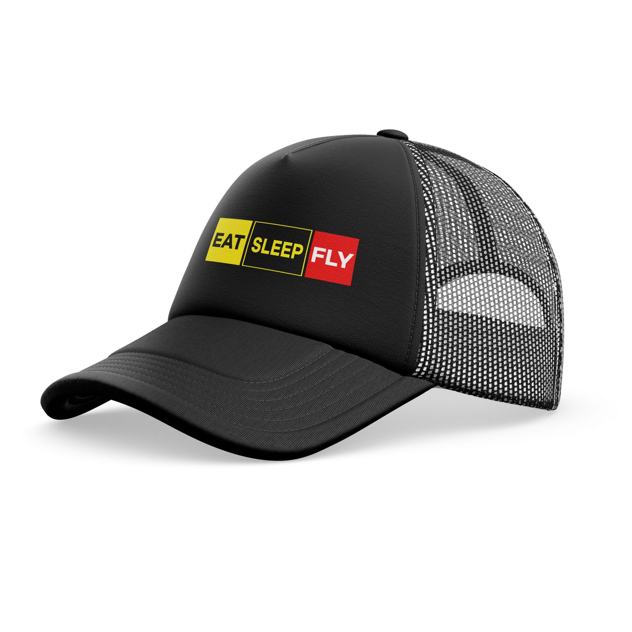 Eat Sleep Fly (Colourful) Designed Trucker Caps & Hats