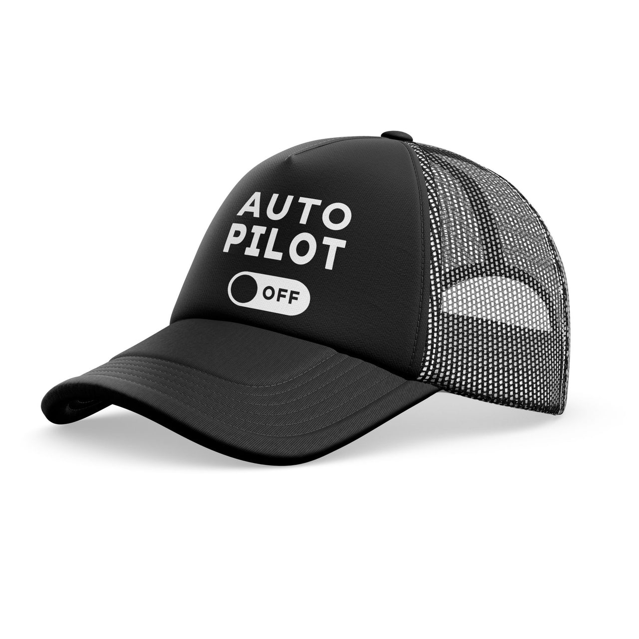 Auto Pilot Off Designed Trucker Caps & Hats