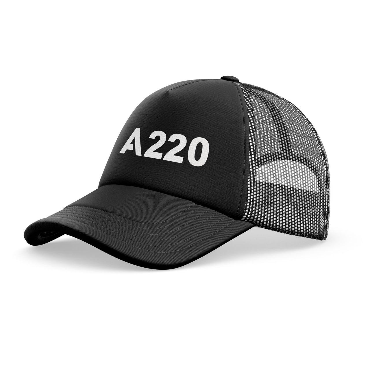 A220 Flat Text Designed Trucker Caps & Hats