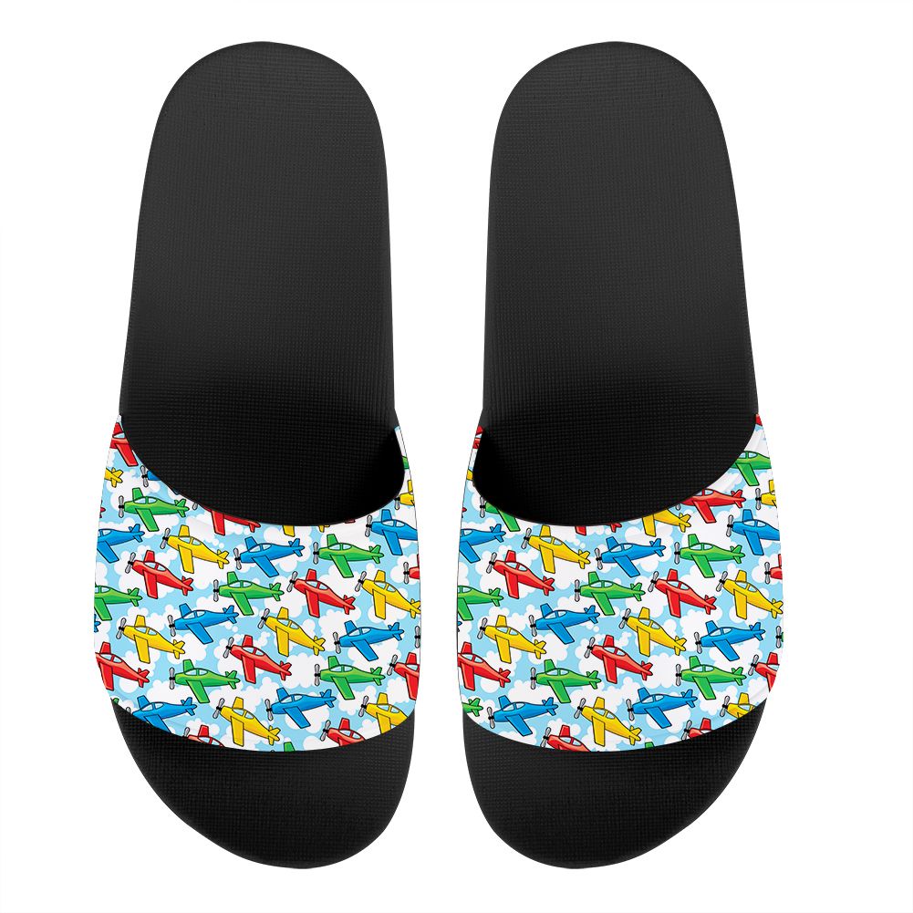 Funny Airplanes Designed Sport Slippers