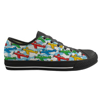 Thumbnail for Funny Airplanes Designed Canvas Shoes (Men)