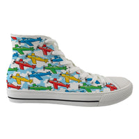 Thumbnail for Funny Airplanes Designed Long Canvas Shoes (Men)