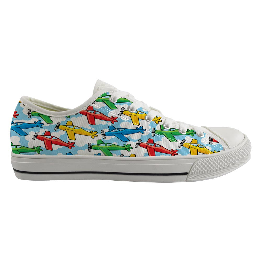 Funny Airplanes Designed Canvas Shoes (Women)