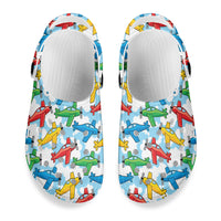 Thumbnail for Funny Airplanes Designed Hole Shoes & Slippers (WOMEN)