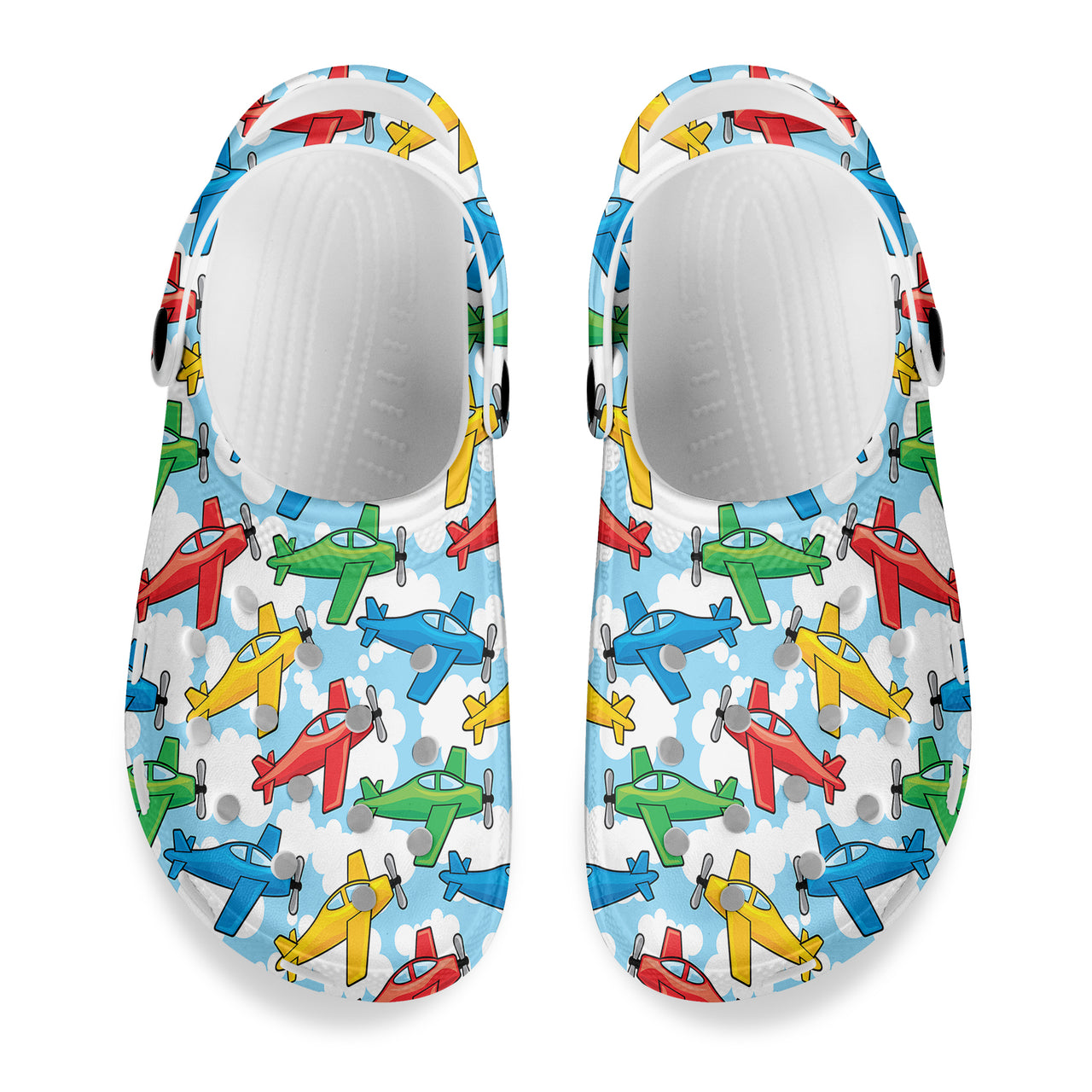 Funny Airplanes Designed Hole Shoes & Slippers (MEN)