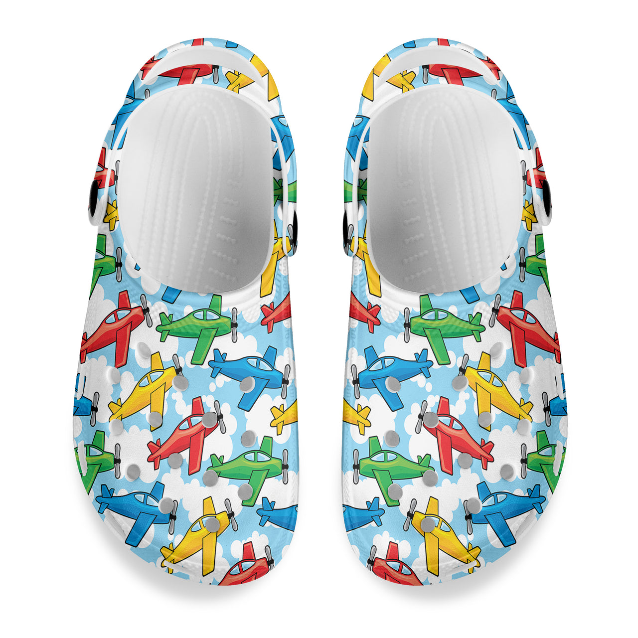 Funny Airplanes Designed Hole Shoes & Slippers (MEN)