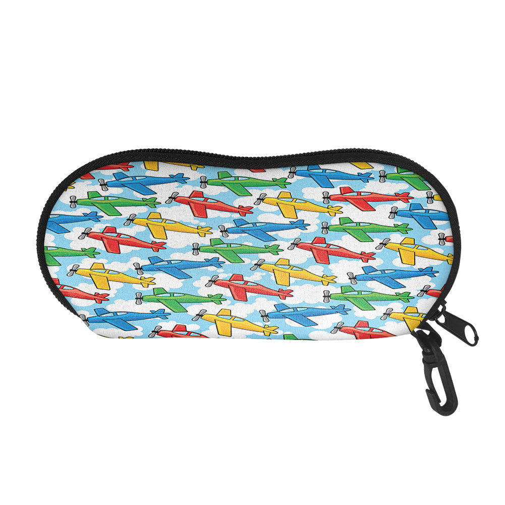 Funny Airplanes Designed Glasses Bag