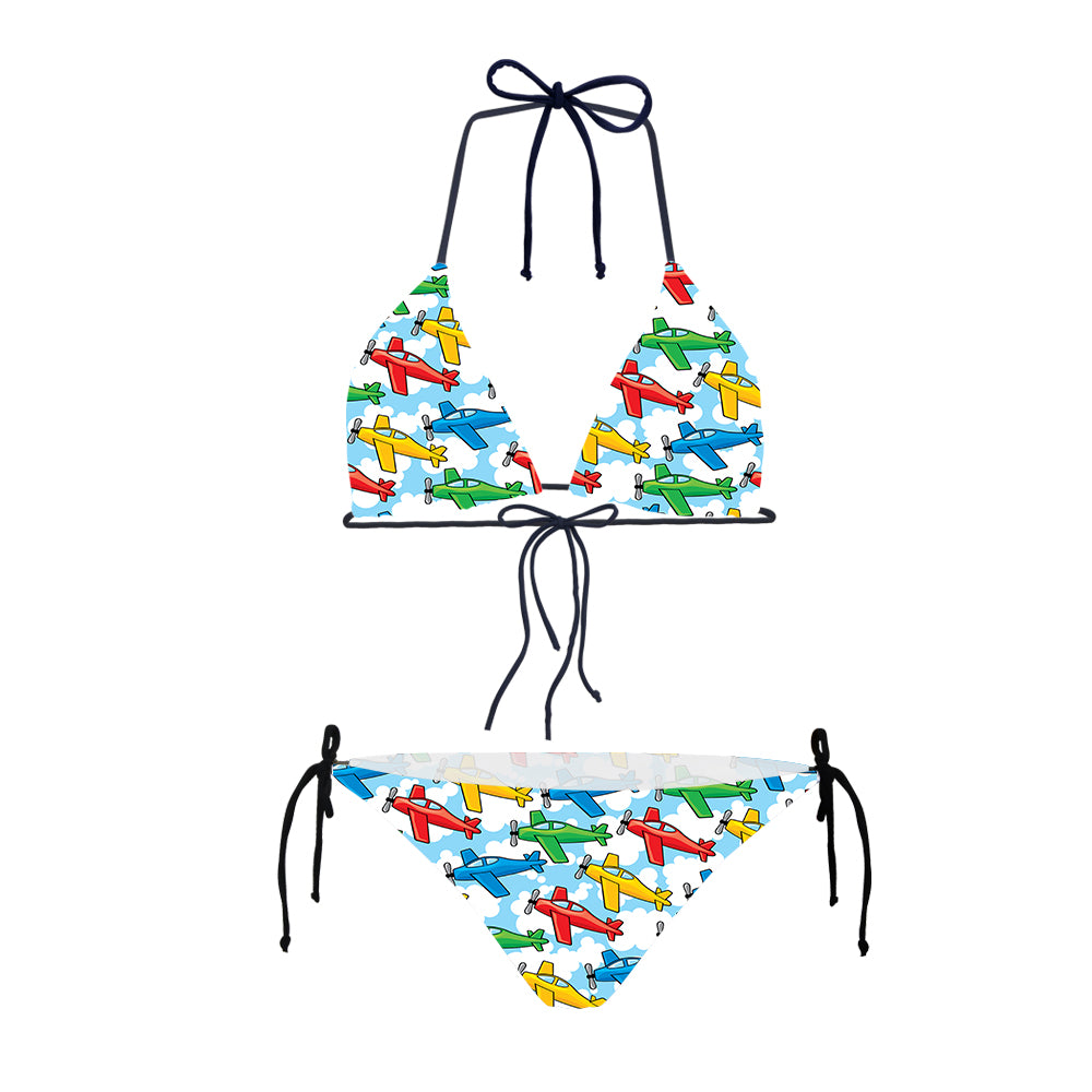 Funny Airplanes Designed Triangle Bikini