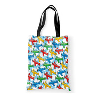 Thumbnail for Funny Airplanes Designed Tote Bags