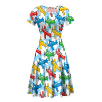 Thumbnail for Funny Airplanes Designed Women Midi Dress