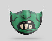 Thumbnail for Funny Green Face Designed Face Masks