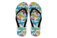 Thumbnail for Funny Airplanes Designed Slippers (Flip Flops)