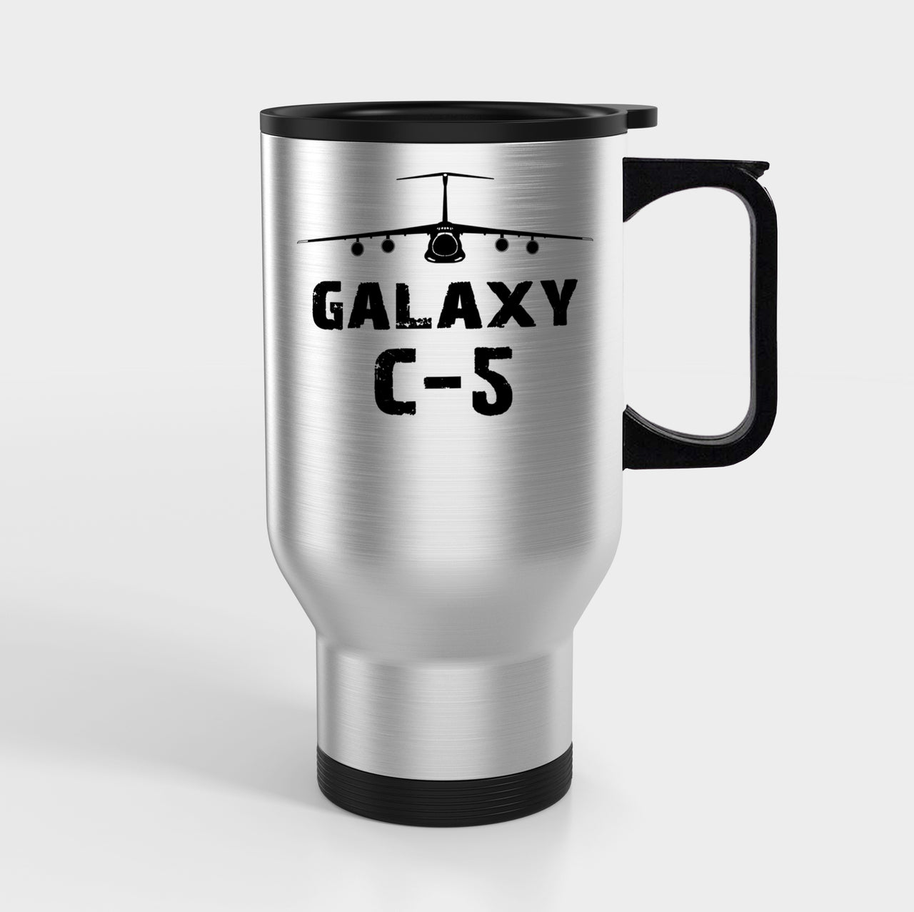 Galaxy C-5 & Plane Designed Travel Mugs (With Holder)